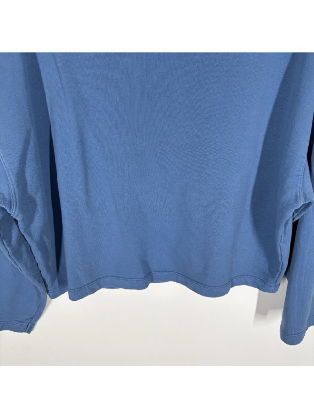 Something Navy Women XXS Blue Cotton Oversized Boxy Turtleneck Sweatshirt - Picture 3 of 8